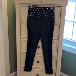 Bebe high-rise faux-leather and studded leggings
